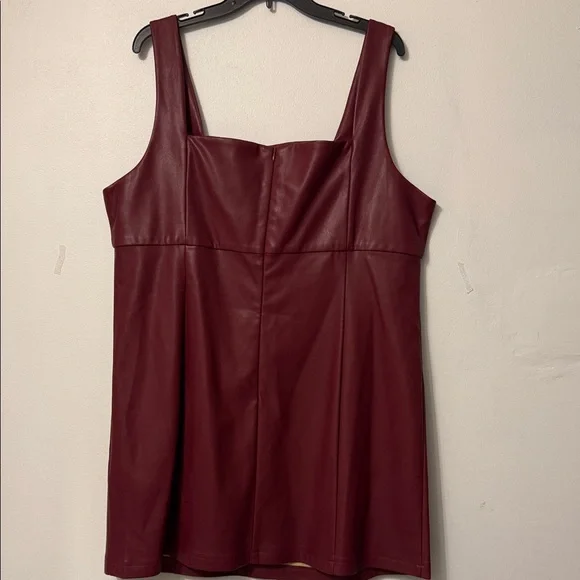 Elegant Burgundy Sleeveless Dress - Picture 2 of 9